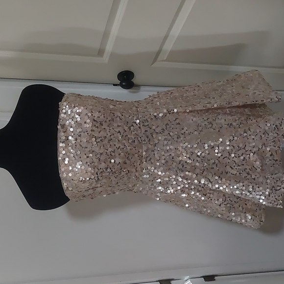Crystal Doll Strapless Sequin Dress with Pockets Juniors Size 11 - Picture 3 of 11